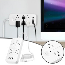 Surge Protector Power Strip CFWQH Extension Cord With 6 And 3 USB & 1 USB C Ports 4 Feet Power Cord (2000W/15A) 2700 J