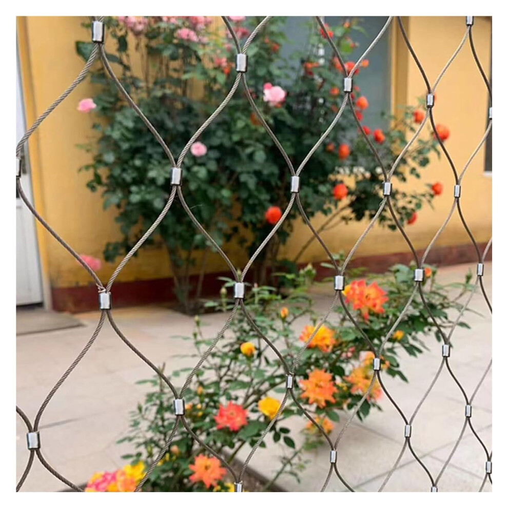 304 Stainless Steel Wire Mesh Balcony Safety Net, Flexible Cable Mesh 2X10m Antifall Infill 9164114638878