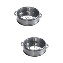 Vaporera de 2 piezas, olla para cocinar al vapor, vaporera para panecillos, vaporera para verduras, vaporera de acero inoxidable para bebés
