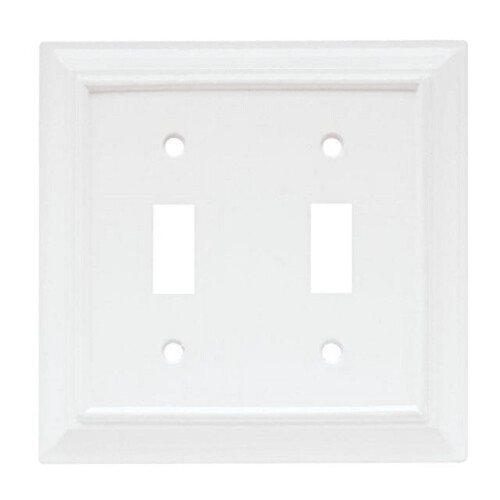 Franklin Brass171917Wood Architectural Double Toggle Switch Plate/ Cover, White, 1-Pack