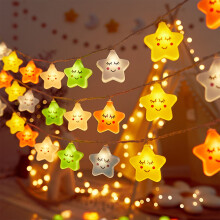 Wadada Star String Lights, 9.8Ft 20 LED Fairy Lights, Battery Operated, Cute Style, Compatible with Christmas, Indoor Outdoor Decor