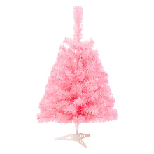 1.5 ft Pink Christmas Tree Tabletop Artificial Small Tree with Stand Xmas Decoration Indoor Holiday Party Decor