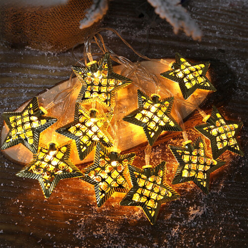 Hiroekza Christmas Lights Hollow Christmas Tree Lights String Iron Decoration String Lights Clearance
