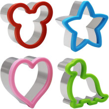 Sandwich Bread Cutter Set Stainless Steel Cookie Cutter with Mouse, Dinosaur, Star and Heart Shapes