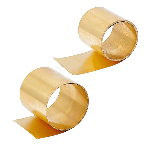 1Set 2 Rolls 2 Styles Brass Sheets Good Plasticity and High Strength Gold 1roll/style 1