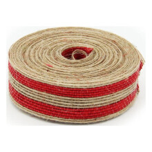 hengzirui Jute lint 10M 2,5CM Jute knutsellint voor DIY knutselprojecten / Feestjes / Bruiloften / Cadeauverpakkingen (Rood)