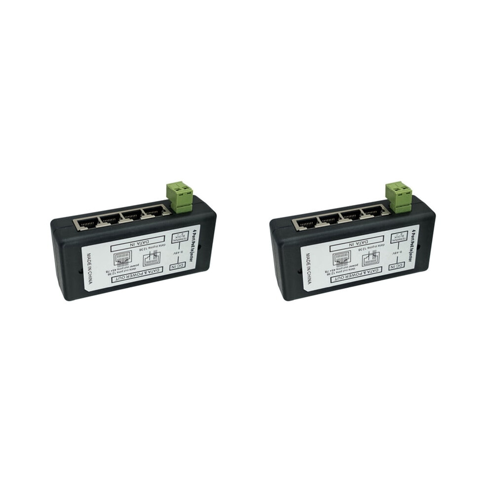 2X 4 Port Poe Injector For Cctv Surveillance Ip Cameras Power Over Ethernet Adapter Poe Power Adapter Light 9395123987736