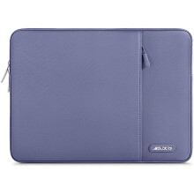 Funda para portátil compatible con portátiles de 13 pulgadas, estuche vertical de poliéster con bolsillo, color gris lavanda.