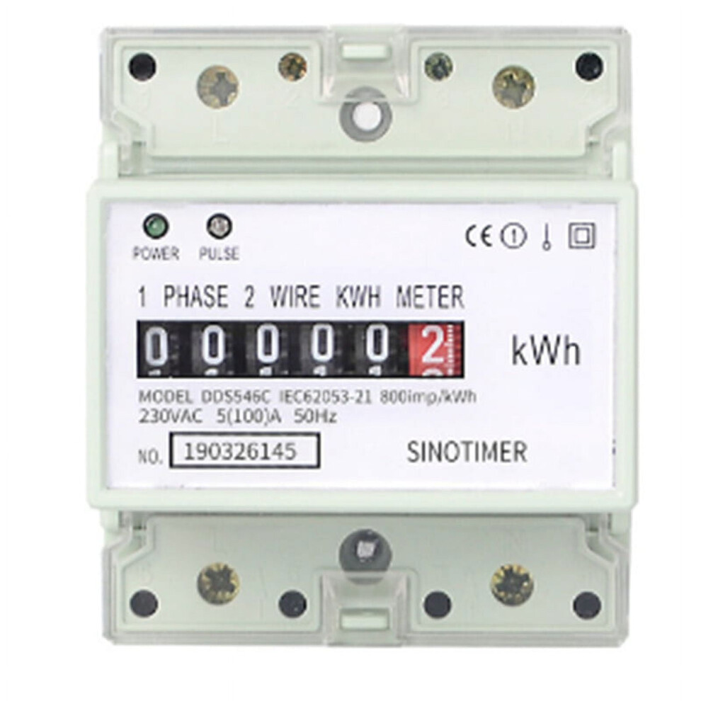 Electric Single Phase Two Wire Ac 220V 100A Energy Meter Kwh Counter Consumption Analog Electricity Wattmeter(A) 9395123987941