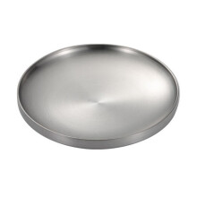 Assiettes plates rondes en acier inoxydable de qualité alimentaire, pour plats principaux, grillades, salades, desserts et fruits. Diamètre :