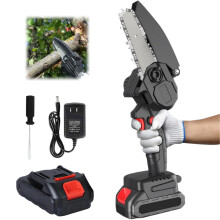 Mini Chainsaw 4 Inch Cordless, OneHand Electric Chainsaw with Long Battery Life for Tree Branches