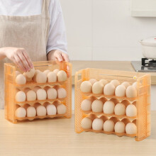 Liquidación de utensilios de cocina Kayannuo: recipiente plegable para almacenar huevos con escala de tiempo, diseño abatible multicapa que ahorra