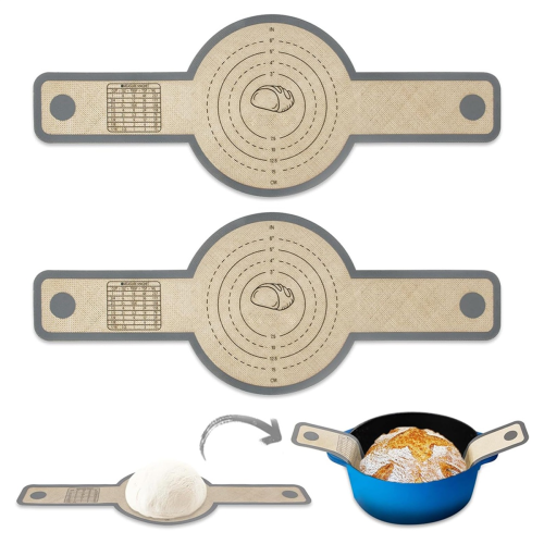 Silicone Bread Sling for Dutch Oven Liners, Non Stick 2 PCS, Easy Clean Reusable Silicone Bread Baking 1