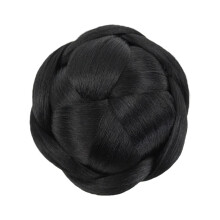 Moño trenzado para extensiones de novia, moño con clip, pieza de cabello retro, sintético G5H0