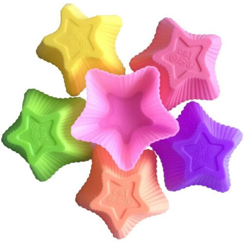 Silikone stjerneformet cupcakeholder/form (sæt med 24)