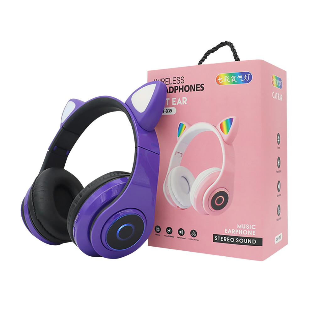 Easter Gifts For Women And Men: Quinlirra B39 -Emitting Folding Wireless Bluetooth Headset With Subwoofer, Compatible With Card Plug-In Light 9395123110998