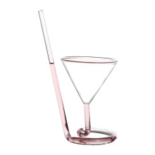 Glass Spiral Cocktail Glass Rotating Wine Glass Straw Cup Cup