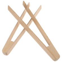 2 pinze da barbecue in legno di faggio, pratiche e ideali per la casa, per raccogliere il cibo.