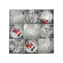 Luckky Christmas Ball Decorations, Set of 9, 3.15'' Hanging Ornaments with String for Tree, Wedding, Party, Home (Silver, 24x24cm)