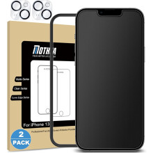 2-pack matt glasskärmskydd för kompatibel med iPhone 13 [6,1 tum] med 2-pack kameralinsskydd, antireflexbeständighet och