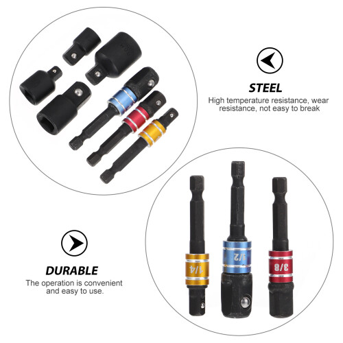 Screwdriver 14 Pcs Conversion Adapter Socket Sleeve Metal Steel 2