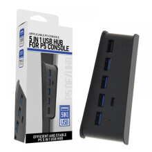 5-Port-USB-Hub für PS5, USB-Hochgeschwindigkeits-Erweiterungshub, Ladegerät, USB-Verlängerung, kompatibel mit der PlayStation 5-Spielkonsole