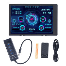 Set di monitor IPS da 24 pollici ruotabili a 360 per chassis ITX, ampio angolo di visuale, hub USB 3.0, doppio schermo per una maggiore