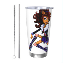 Monster High 20oz drinkbeker, roestvrijstalen vacuümgeïsoleerde koffiemok voor op reis, koffiemok met deksel, thermische beker voor buiten