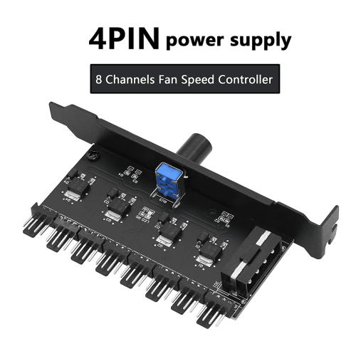 2X Pc8Channels Πλήμνη Ανεμιστήρα Ψύξης Ελεγκτής Ταχύτητας Ανεμιστήρα για Περίβλημα CPU 1