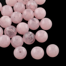 100 runde Acrylperlen in Perlmutt-Rosa, 6 mm Durchmesser, Lochgröße 2 mm, zur Schmuckherstellung