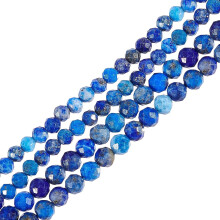 2 strengen natuurlijke lapis lazuli kralen, gefacetteerde lapis lazuli edelsteen kralen, ronde blauwe kleine edelstenen voor armbanden, kettingen,