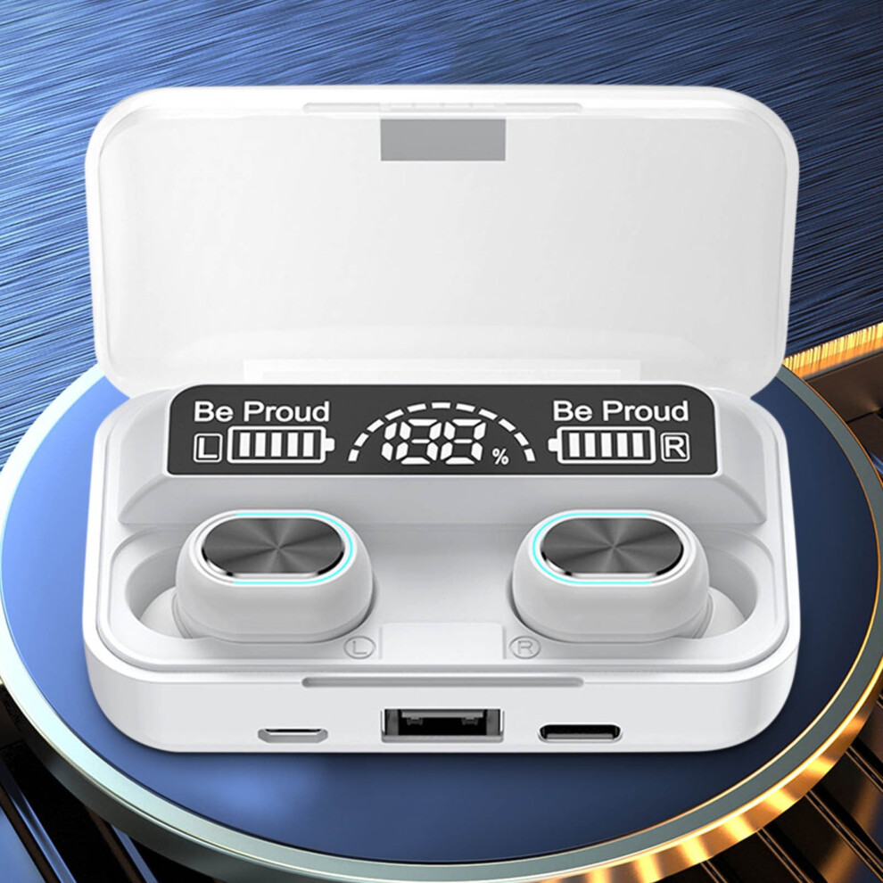 Eqwljwe Bluetooth Earphones, Wireless Fingerprint Touch, Digital Display, Waterproof Hifi Stereo Earbuds For Sports, Compatible With Iphone & Android 9395123332062