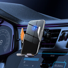 Soporte de carga inalámbrica para coche inteligente, soporte para teléfono con inducción automática de aleación de aluminio, compatible con