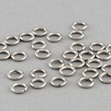 10 g offene Biegeringe aus Edelstahl 304, Edelstahlfarbe, 8 x 1,2 mm, 5,6 mm Innendurchmesser, 53 Stück/10 g