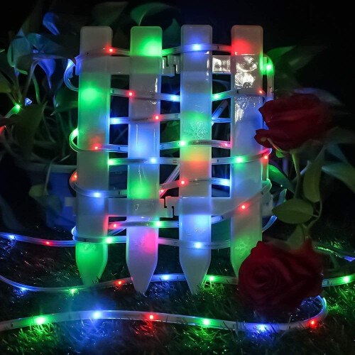 LINLIN Ηλιακή Λωρίδα LED, 100LED16.4ft/5M Αδιάβροχη SMD2835 Λάμπα από Εύκαμπτο Σχοινί για Κήπο, 1