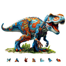 1 sada drevených stavebnicových hračiek so zvieratkami pre chlapcov a dievčatá, hračky s inteligenciou pre deti, dinosaurus, 241 x 381 x 4 mm,
