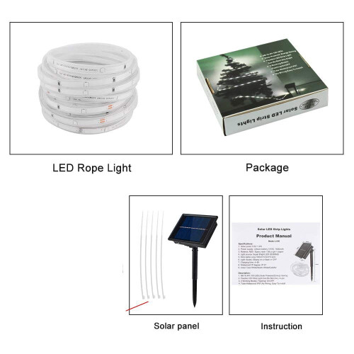 LINLIN Ηλιακή Λωρίδα LED, 100LED16.4ft/5M Αδιάβροχη SMD2835 Λάμπα από Εύκαμπτο Σχοινί για Κήπο, 2