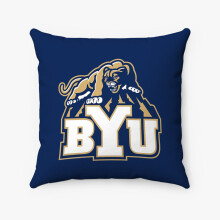AIVO BYU Cougars Custom Kussensloop Gepersonaliseerde Vierkante Kussenhoes van Gesponnen Polyester Decoratief Kussen voor Bed, Bank, Sierkussen voor