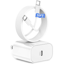 Afflux15Charger: 20W USB-C PD-väggadapter med 3 meter USB-C till USB-C-kabel, kompatibel med iPhone 15Pro Max/15Pro/15Plus, kompatibel med iPad