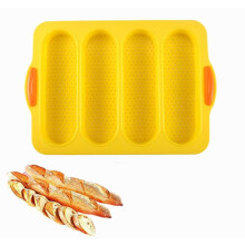 Mini kenyérsütő forma, tapadásmentes szilikon forma kenyérsütéshez, francia kenyérsütő forma, 4 hullámos kenyér, lélegző kenyérsütő