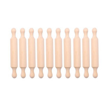 Mini rodillo de madera de 7 pulgadas, largo, para hornear, para masa pequeña, para niños, fondant, pasteles, pizza, manualidades, 10 piezas