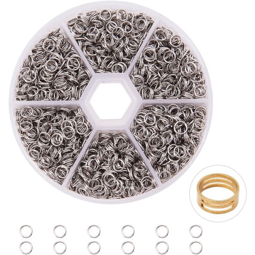 1650 stk. 304 rustfri stål splitringe dobbelt løkke springring diameter 5 mm 1