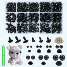 462Pcs Black Plastic Stuffed Crochet Eyes with Washers for Crafts