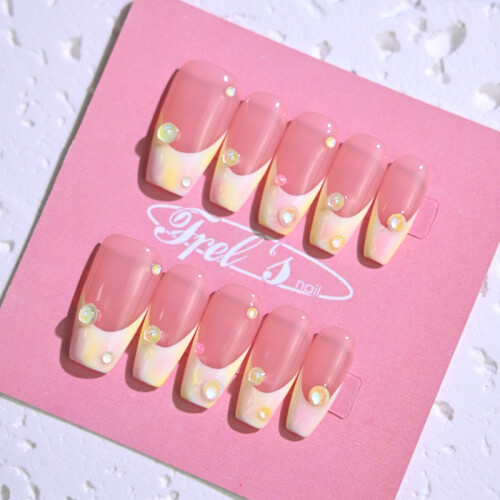 Frely's nail BALLERINA Πολύχρωμες χάντρες με φυσαλίδες S, Χειροποίητα νύχια, Νύχια με press-on,
