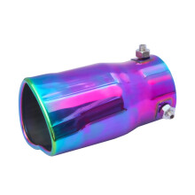 MoreChioce Heart-Shaped Exhaust Pipe Stainless Steel Car Thickened Exhaust Tail Pipe Universal Modified Accessories Color Love Exhaust Nozzle