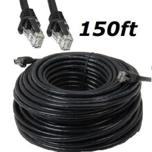 150FT CAT6RJ45Ethernet LAN-nätverkskabel Patchkabel för PC-modemrouter Svart