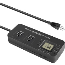 Parafoudre pour réfrigérateur, parafoudre électronique à double prise pour appareils électroménagers avec temporisation et protection contre