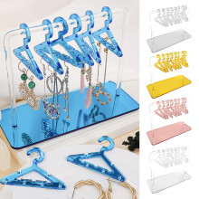 SUSUchens1Set Présentoir à boucles d'oreilles en forme de cintre poli avec base, rangement pour bijoux, présentoir à clous d'oreilles en
