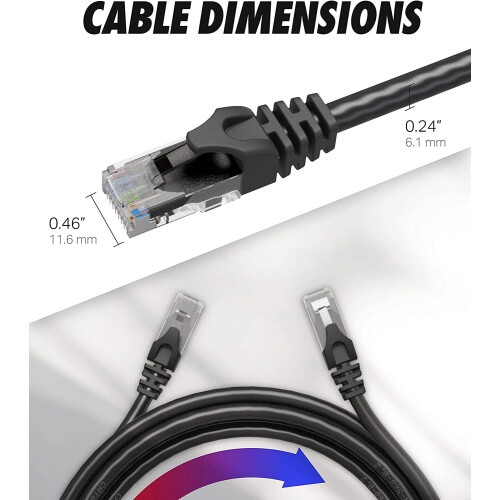 Καλώδιο Ethernet Cat6, καλώδιο υψηλής ταχύτητας Internet 25ft συμβατό με δρομολογητή, 2