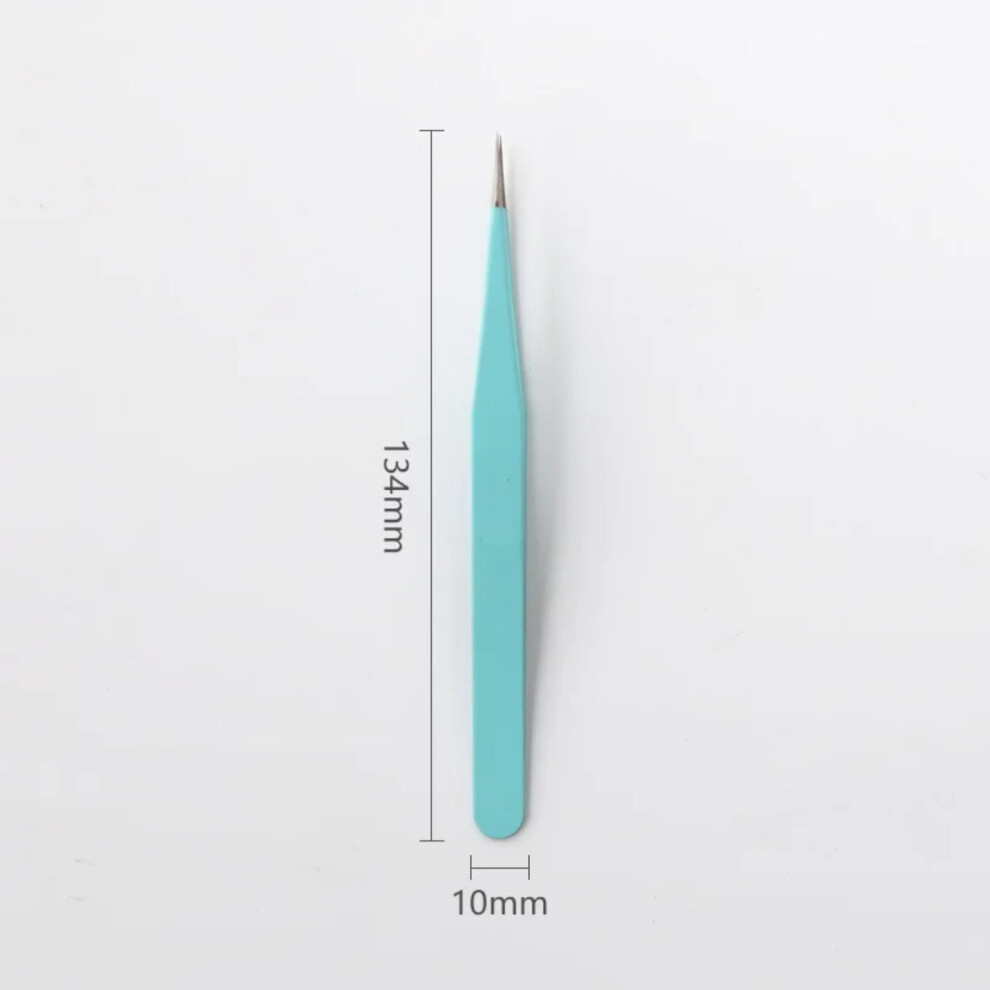 DEKAXID Candy Color Straight Curved Nipper Stainless Steel Tweezers Nail Art Decoration Tools Sequins Beads Rhinestones Picker